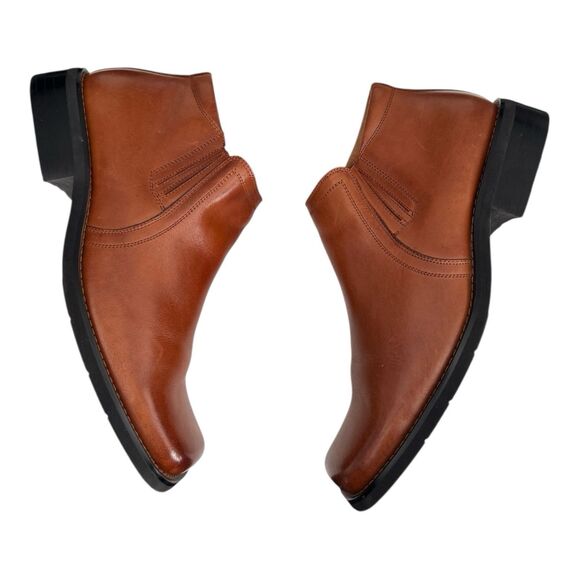 Donato Marrone Brown Leather Ankle Boots Men’s 12 Square Toe Vintage